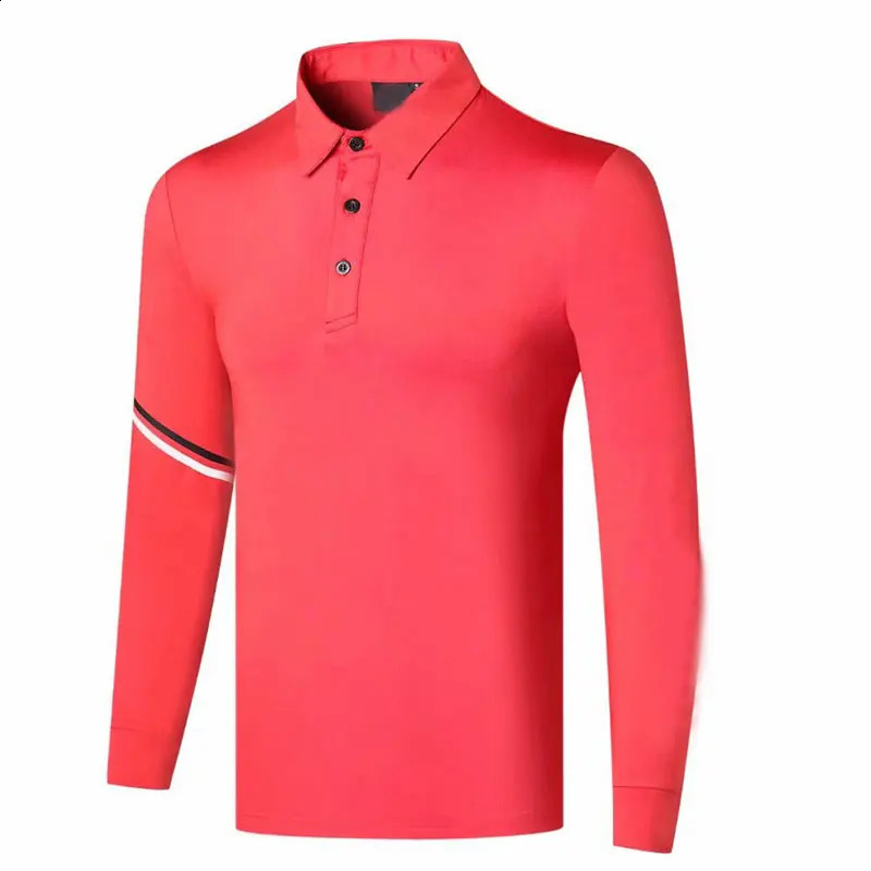 Spring Autumn Men Clothes Long Sleeve Golf T-Shirt 3 Colors Outdoor Sports Casual Polo Shirt S-XXL in Choice 240820