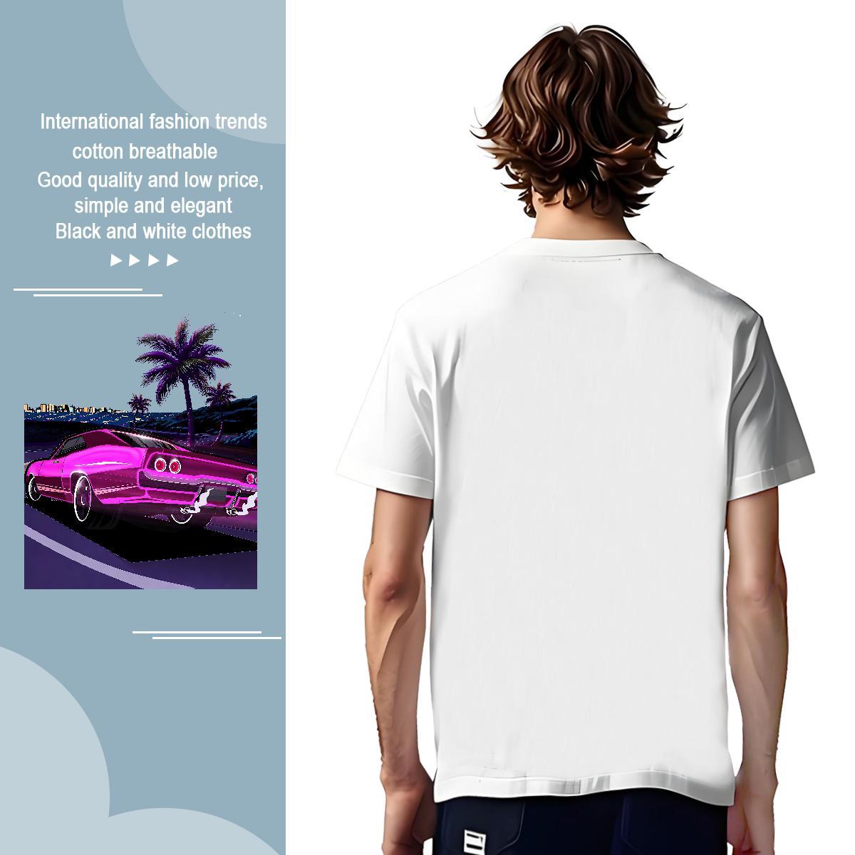 Free Shipping car T-Shirts for Men Beach Tshirt for Man Woman 230g Cotton Factory Direct Pure Cotton DIY Polos