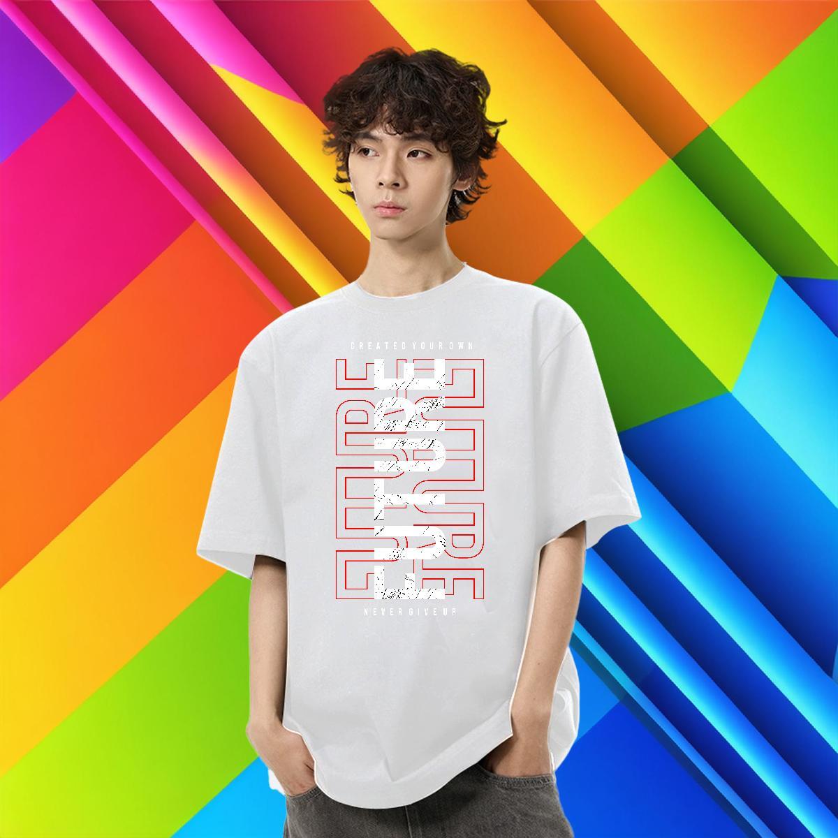 Soft Men Tees Hip Hop Street 230g 100% Cotton Plus Size Custom O-Neck Short Sleeve letter T shirt Casual New Tops Tees