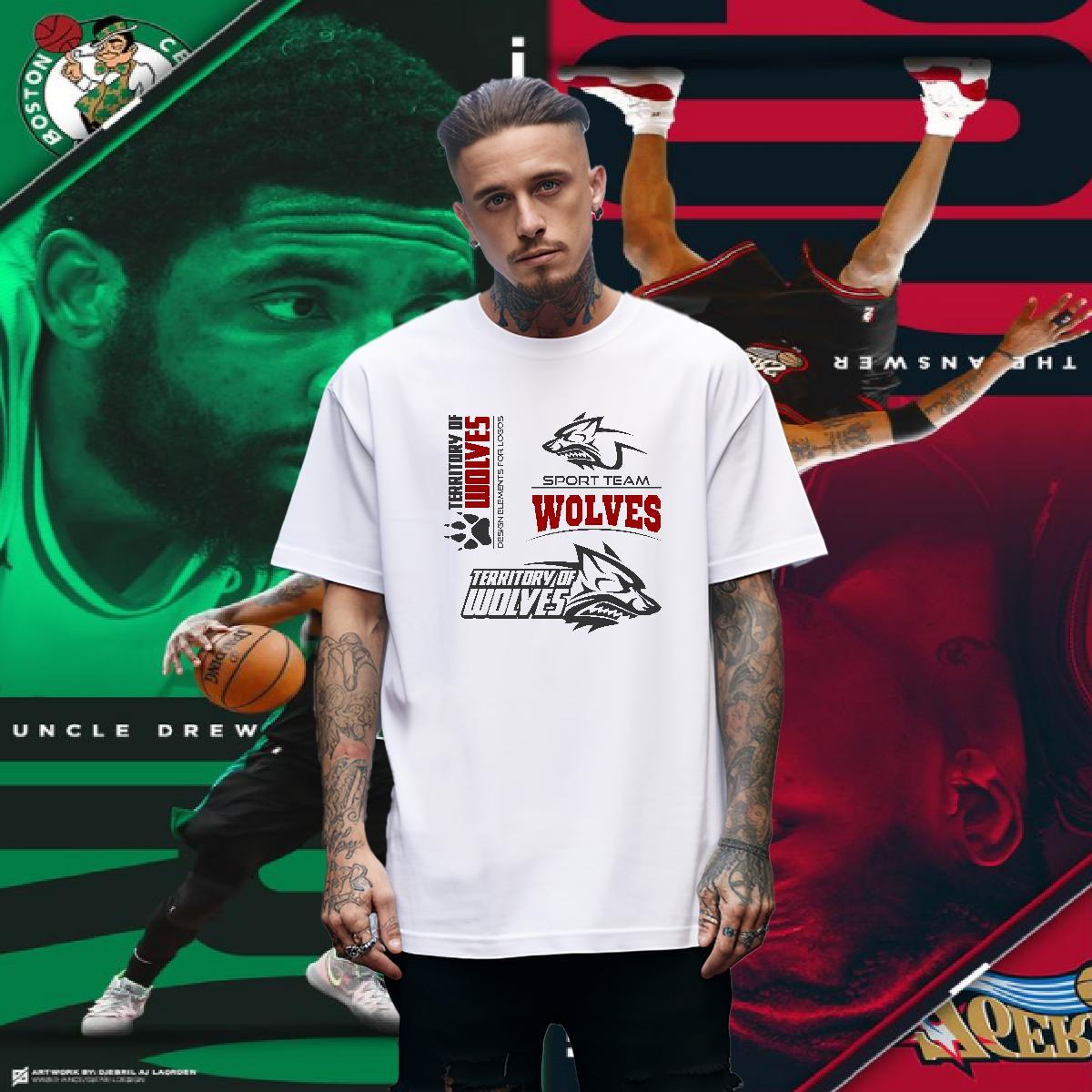 Cool T-Shirts for Men wolf Breathable Crew Neck Casual Daily Wear Oversized 3XL 4XL 230g Cotton Mens Tshirts New Arrival Clothings