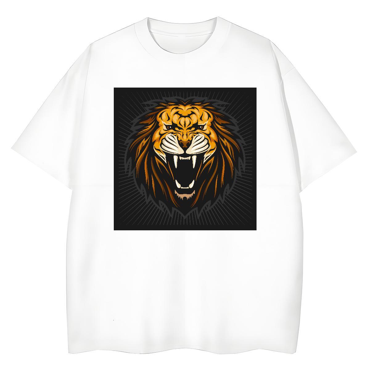 Free Shipping Men T Shirts lion Breathable Short Sleeve Home Outdoor Customized Print 230g 100% Cotton Men Tshirts Designer Tee Shirt