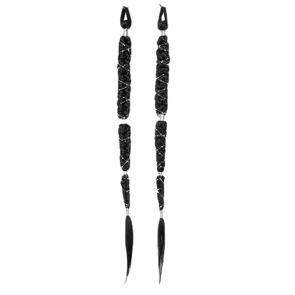 Ultra long Boxing Synthetic Hair Braided Wig Ponytail Hot Girl Cross Chain Female Hair Extension Photo Prop W240817