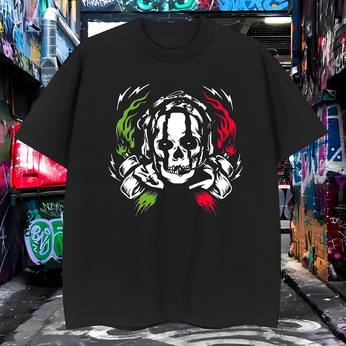 T Shirts Men 230g 100% Cotton scary Summer Casual Breathable Crew Neck Custom Printed Men Tshirts Fashion Casual Loose Tops Shirt
