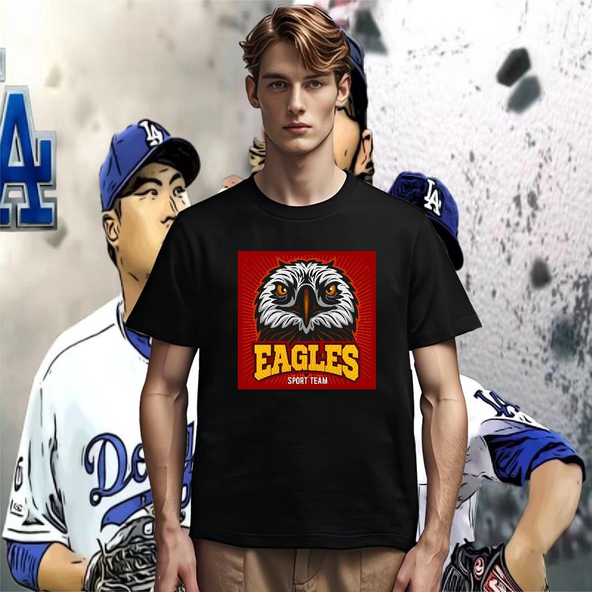 Free Shipping Couples T Shirts eagle Casual Daily Wear 230g Cotton Tops Shirt Breathable Short Sleeve Soft T shirt Customized Print