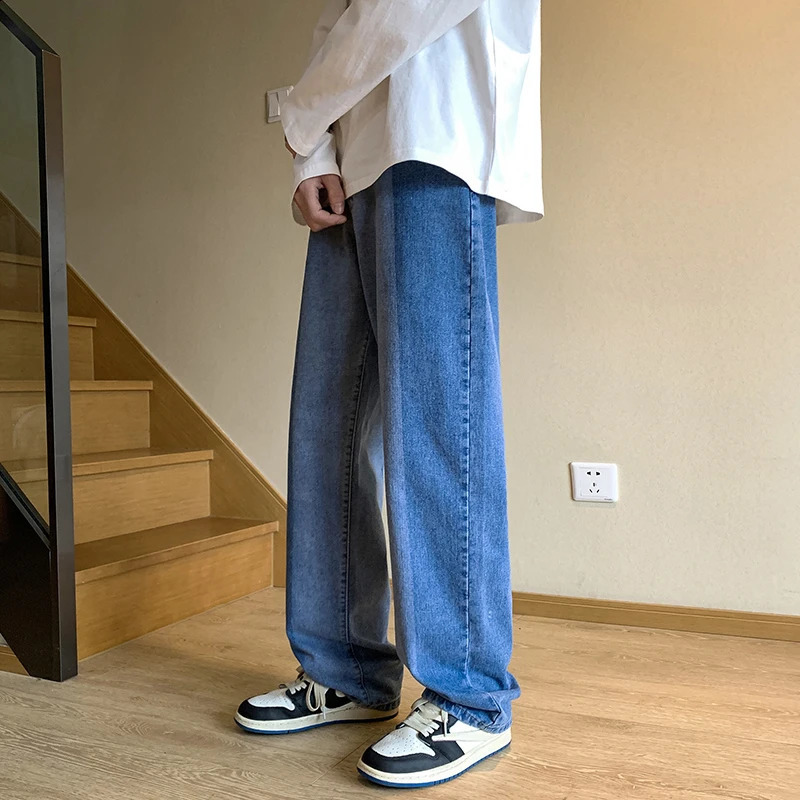 LAPPSTER-Youth Patchwork Jeans Pants Y2k Streetwear Low Rise Denim Pants Korean Fashions Harajuku Blue Desinger Stacked Pants 240819