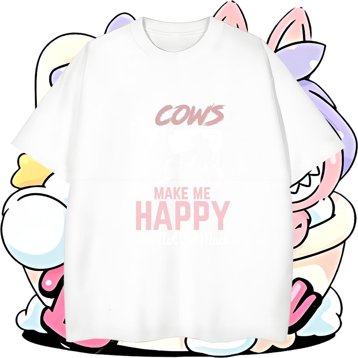 Brand happy 230g Pure Cotton Tshirt for Man Woman Street Crew Neck Men T Shirts Custom Custom Anime Tee Shirt