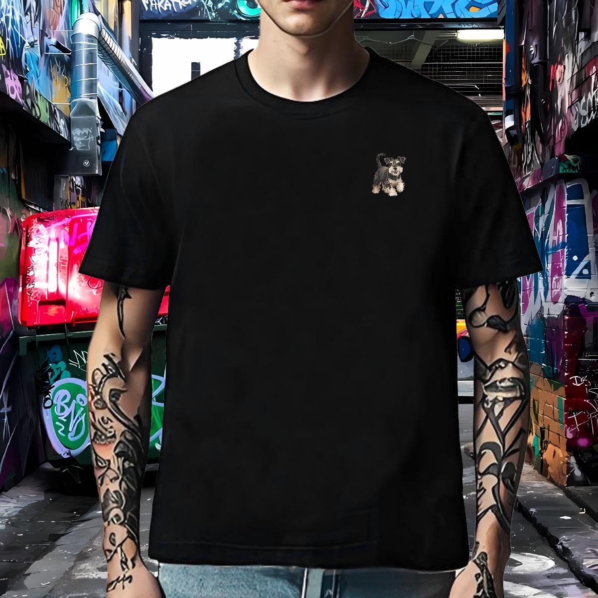 2024 Men Tees dog Sport 230g 100% Cotton Tees Shirts Breathable Crew Neck TOP Quality T-Shirts for Men Black White