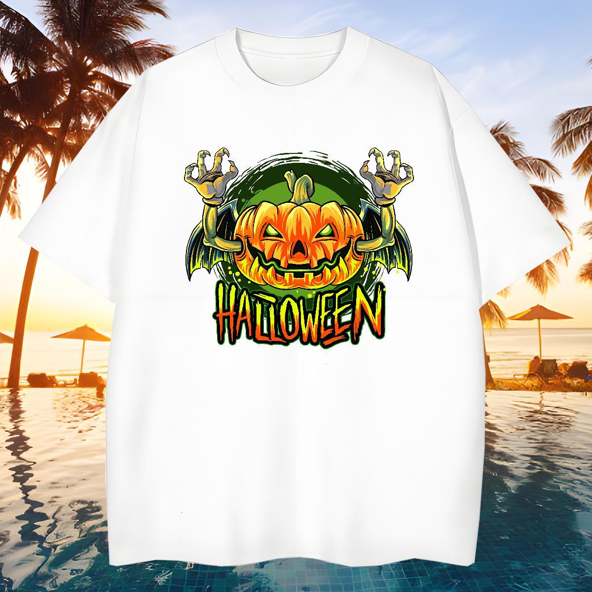 Cool Design T Shirts Men halloween Crew Neck Breathable Hip Hop Street Custom Print Plus Size 230g Pure Cotton Mens Tshirts Designer Clothes