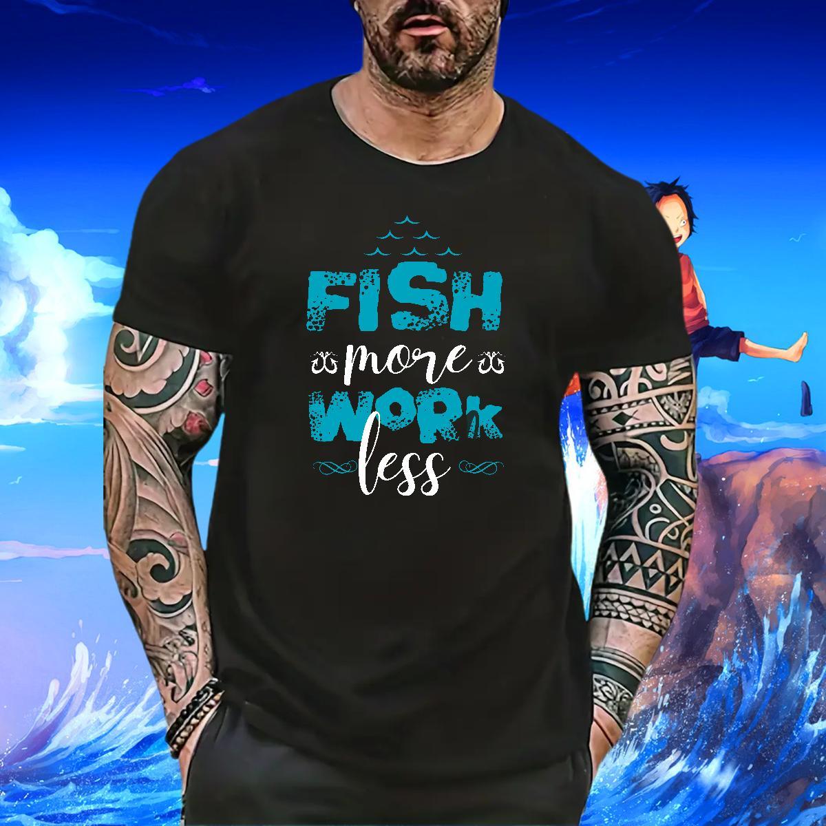 Free Shipping Men Tshirts Casual Daily Wear 230g 100% Cotton Skull Breathable fish T Shirt For Man Fashion Tops Tees