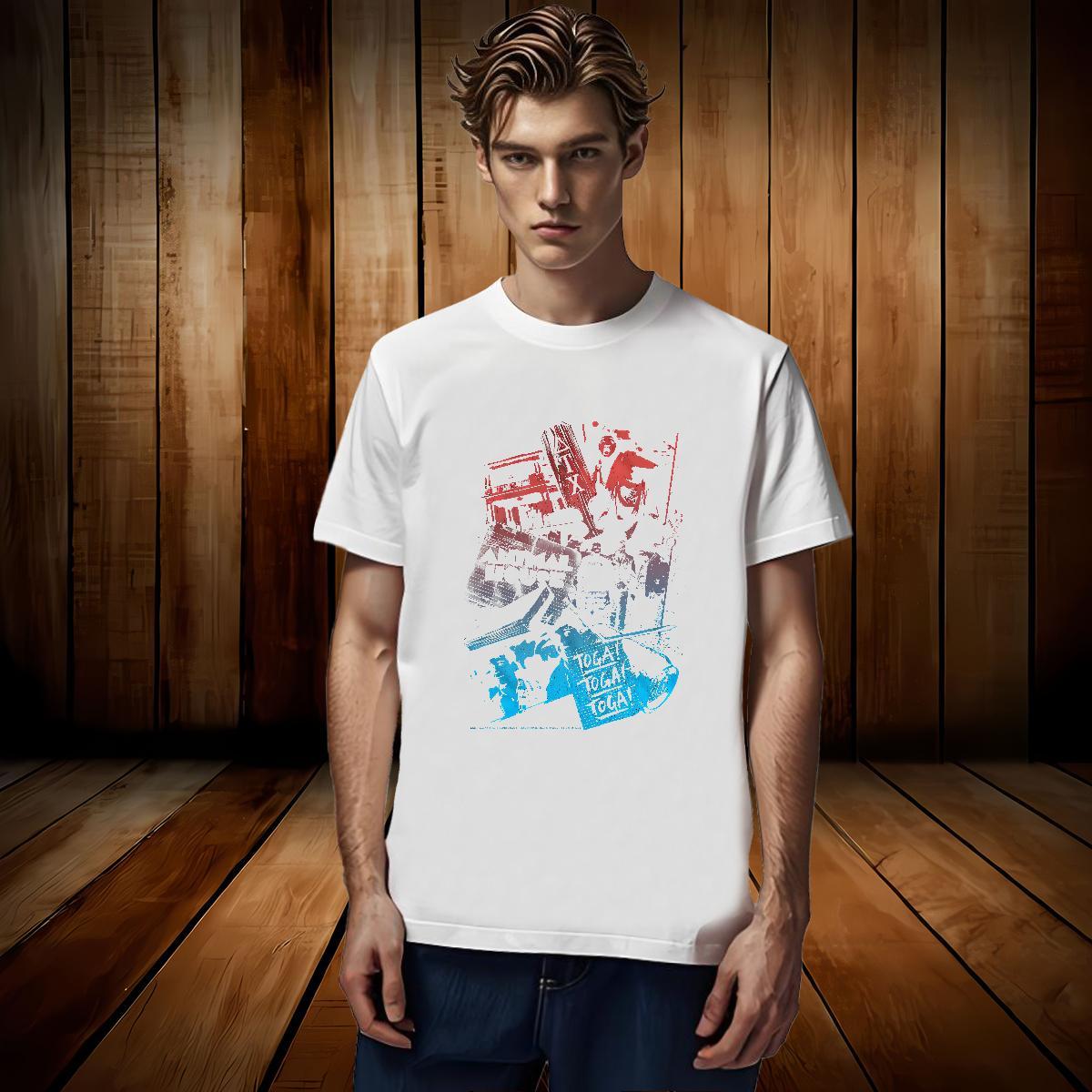 T Shirts Men 230g Pure Cotton scary High Street Hip Hop Round Neck Short Sleeve Custom Anime Mens Tshirts 2024 DIY Free Shipping Tees