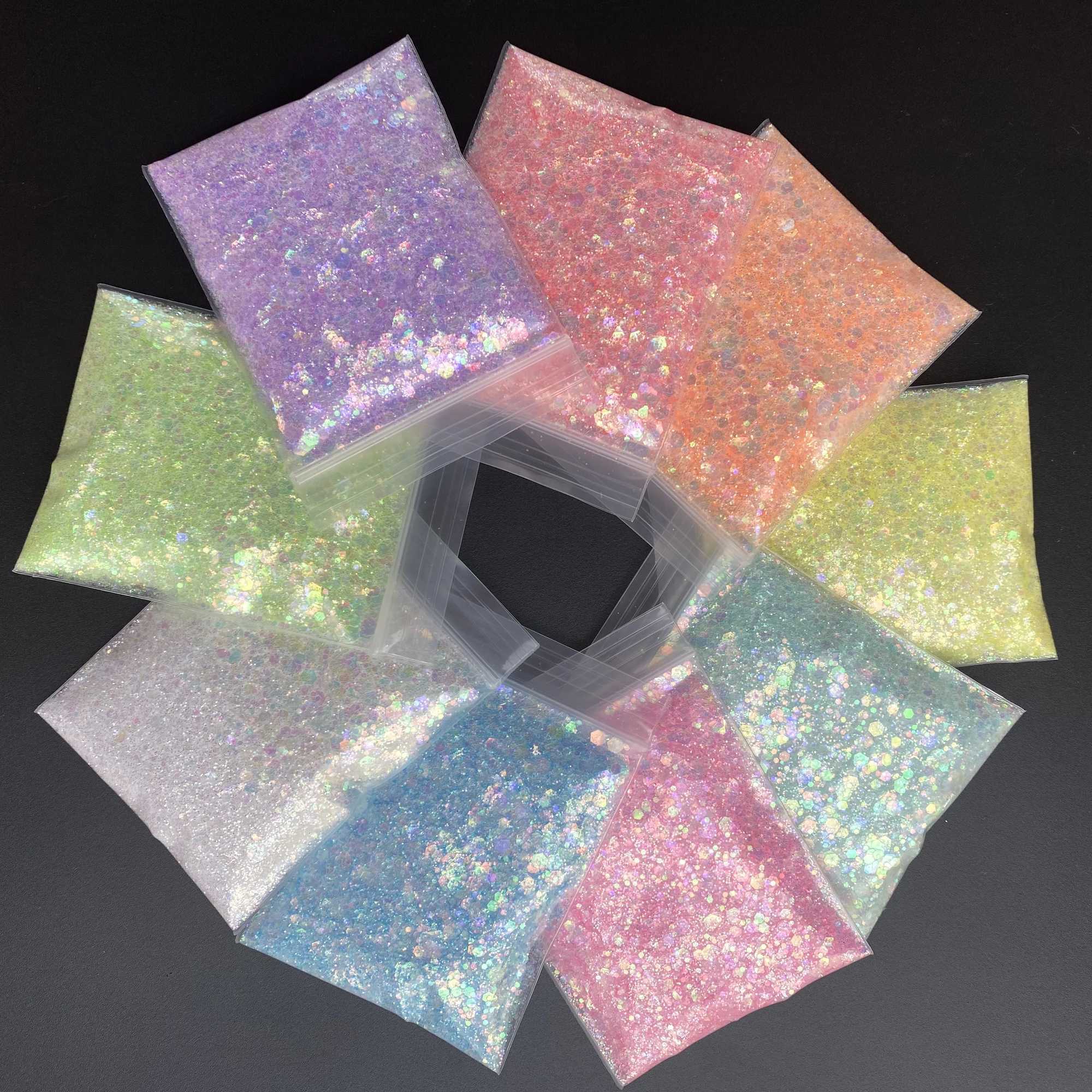 10g/Bag New Spring Polyester Chunky Iridescent Nail Sequins Epoxy Craft Tumbler GlittersXJ240815