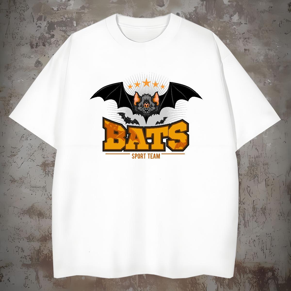 Free Shipping Men Tshirts bat Casual 100% Cotton 230g Tees Breathable Short Sleeve Wholesale Mens T Shirts Customized Print