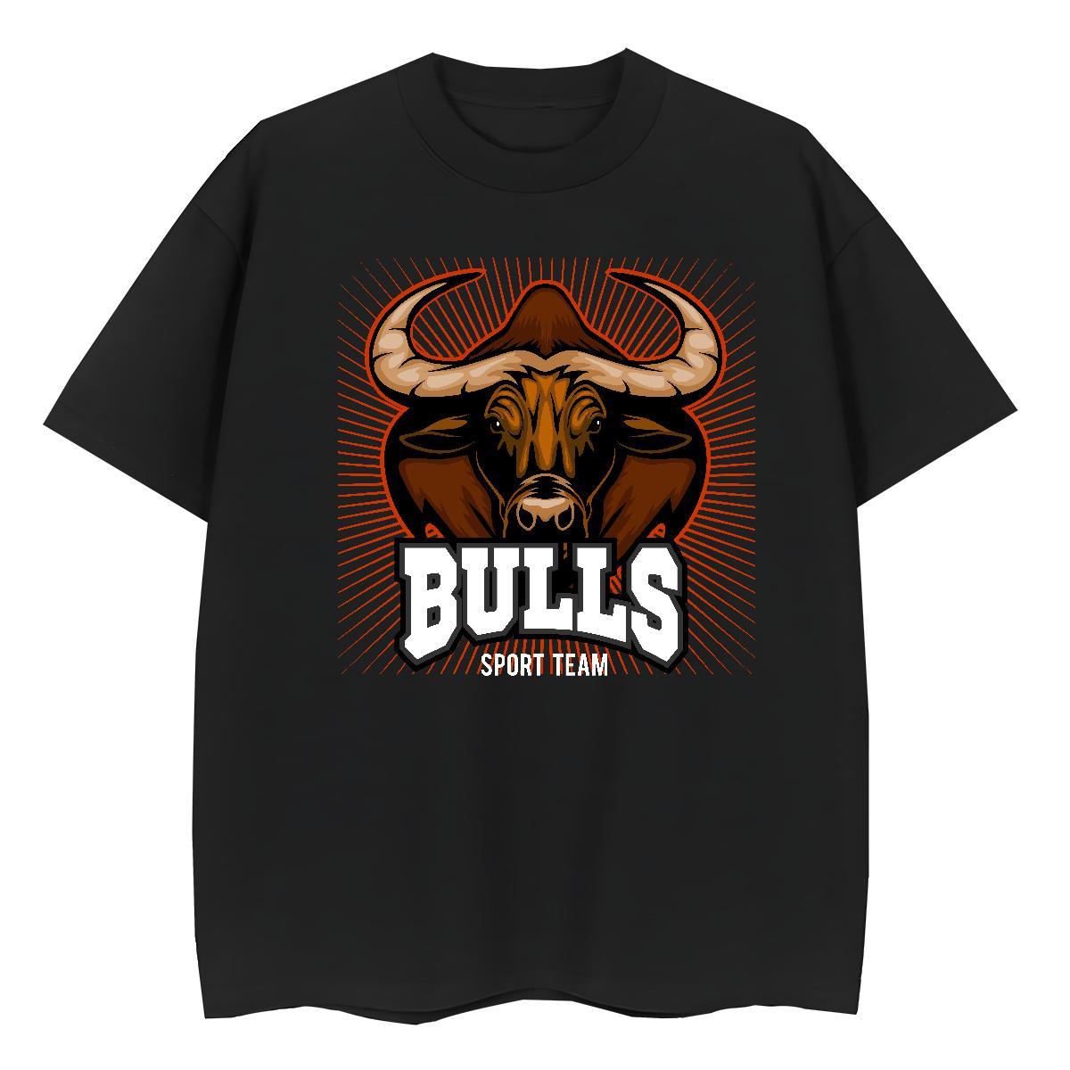 Soft T Shirts Men bull Breathable Short Sleeve Daily Outfit Custom Big Size 230g Cotton Men Tees Casual New Wear