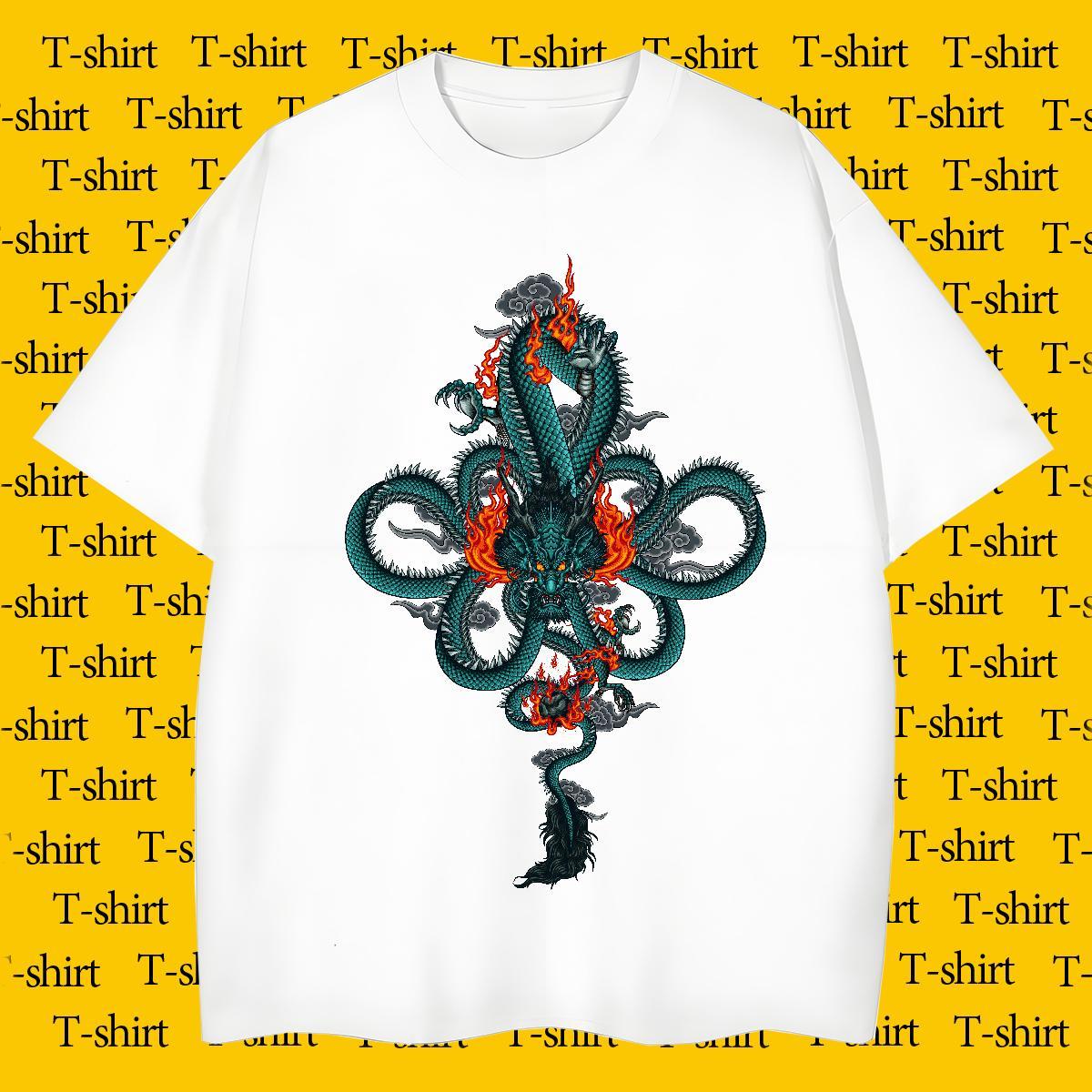 Man T Shirts 100% Cotton 230g ferocity High Street Hip Hop O Neck Short Sleeves DIY Couples T Shirts 2024 New Unisex Tops Tees