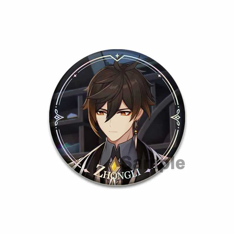 Geshin Impact HD Printed Chest Handmade Anime Badge Round Cartoon Character Brooch Backpack Clothing Gift Accessories W240815