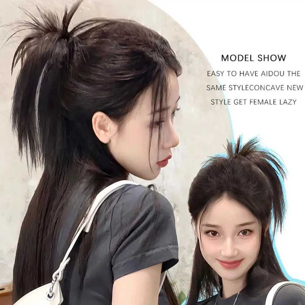 Wig clip synthetic claw ponytail wig natural black brown curly fluffy natural braided ponytail wig extension design W240817