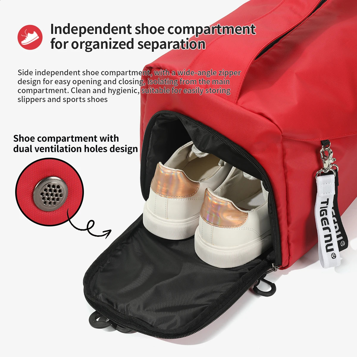 Tigernu Sports Gym Bag FemaleTravel Duffel HandBags Fitness Bag With Shoes Compartment for Women Light Weight S Trip Bag 240819