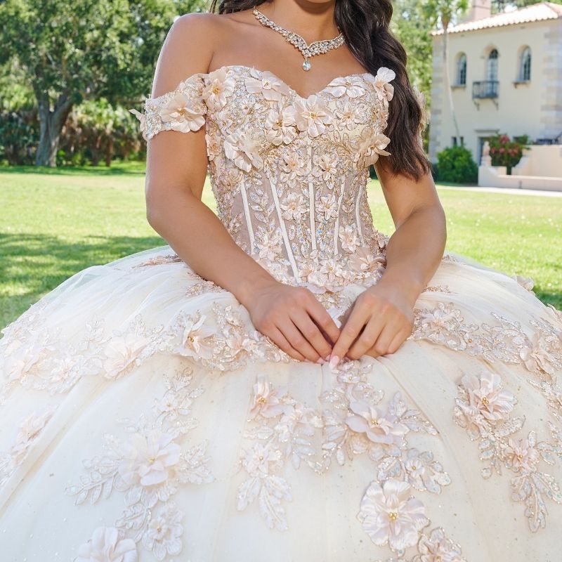 Light Champagne Dresses Ball Gown 2024 Sweet 16 Party Birthday Lace Applique Vestidos De 15 Quinceanera XV Princess