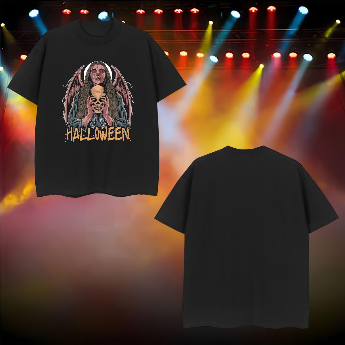 2024 New Couples T Shirts halloween Home Outdoor 230g 100% Cotton Polos Short Sleeve Soft Brand Mens T Shirts DIY Logo Oversized