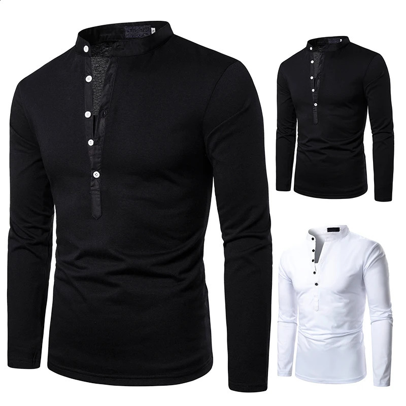 Men T-shirt Men Shirt Long Sleeve T-shirt Solid Color Tops Clothing Autumn Streetwear Casual Fashion Men T-shirt 240820