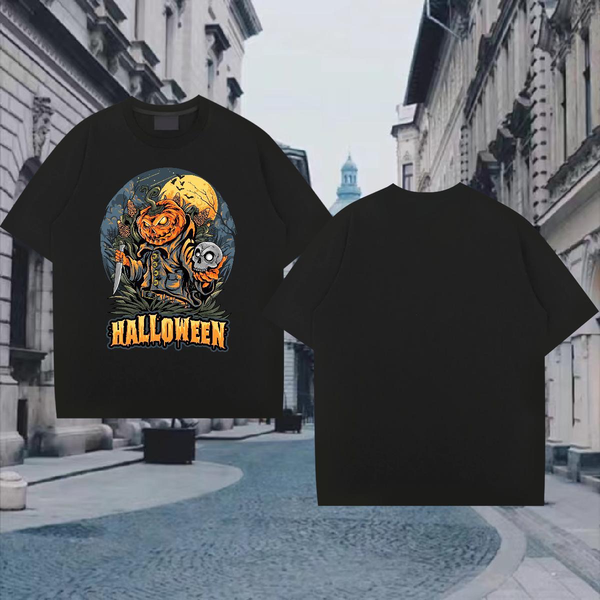 Brand T shirt halloween Breathable Short Sleeve Sport Customized 230g 100% Cotton Couples T Shirts 2024 Designer Tshirts