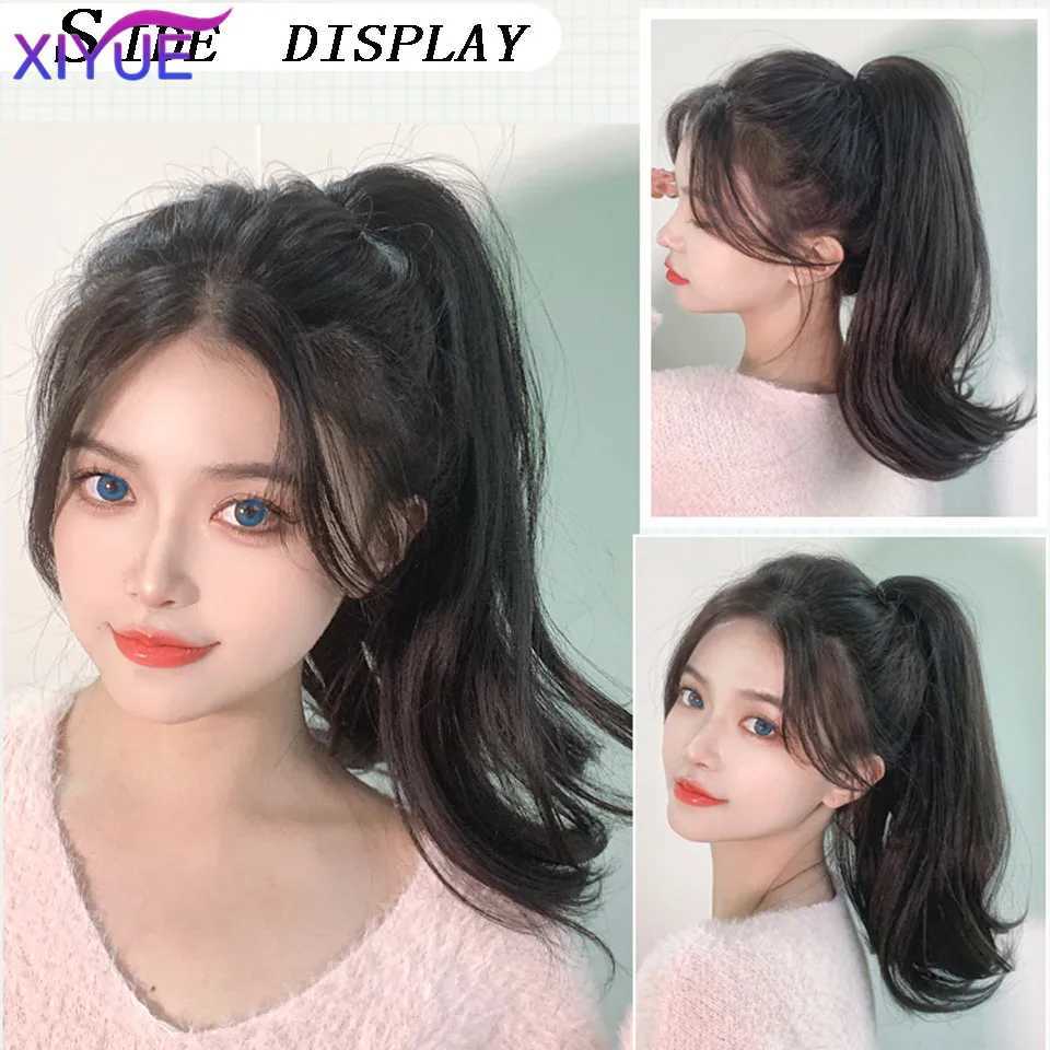 XIYUE wig female ponytail grappling clip style hip-hop color high ponytail natural forcing fake ponytail female brain W240817