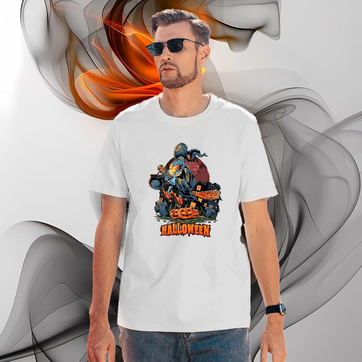 High Quality T-Shirts for Men pumpkin Breathable Short Sleeve Street Custom Printing 100% Cotton 230g Tshirt for Man Woman 2024 New Clothes