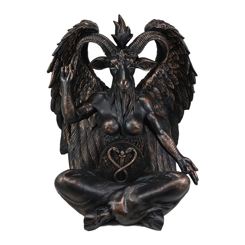 Satan Church Sabbath Goat Buffett Statue Mystery Idol Sculpture Plato Resin Craft Religious 240819
