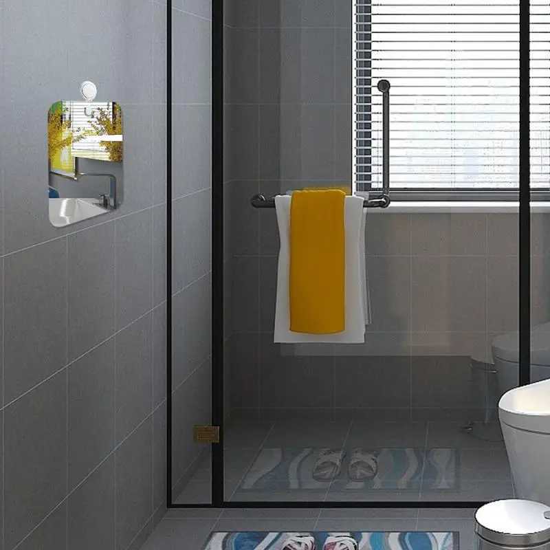 1 Pcs Acrylic Anti Fog Shower Mirror Bathroom Fogless Fog Free Mirror Washroom Travel For Man Shaving Mirror 13*17cm Y240819