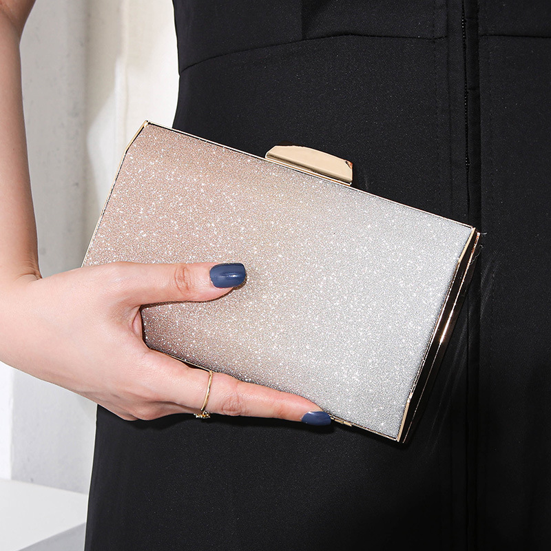 2024 Fashion Women's New Sparkling Gradient Bag Banquet Celebrity Evening Dress Handbag