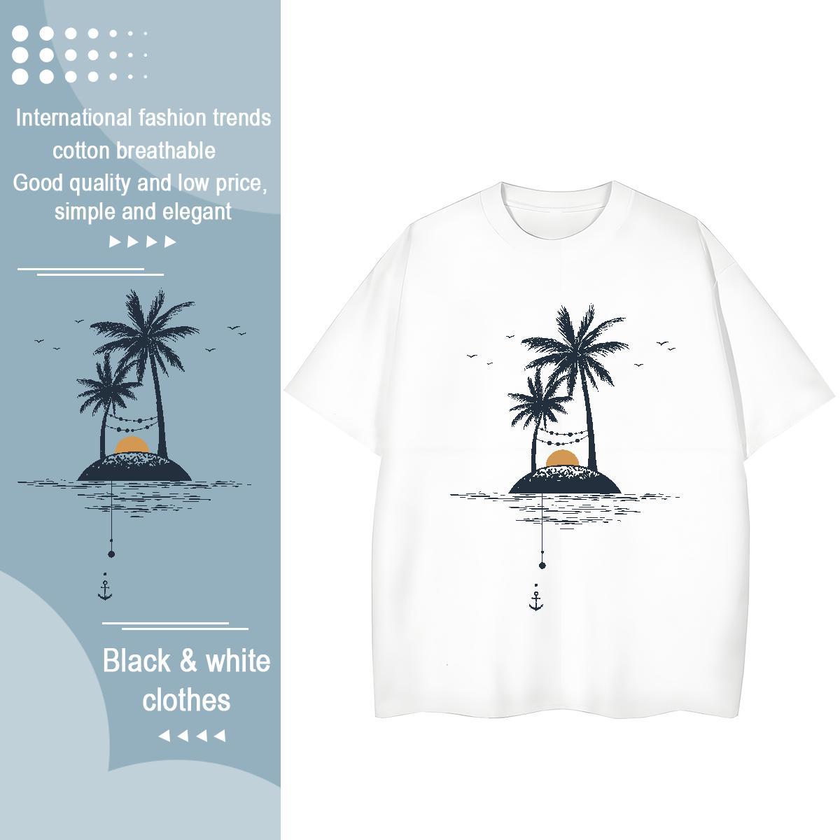 2024 Designer Men Tshirts sea Anime Printing Street 100% Cotton 230g Polos Short Sleeve O-Neck Free Shipping T shirt DIY Printed