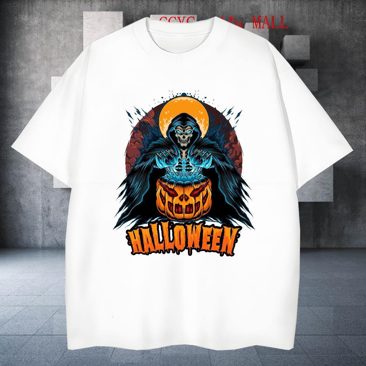 High Quality Man T Shirts halloween O-Neck Short Sleeve Hip Hop Oversized 3XL 4XL 230g Cotton Men Tops Tees Free Shipping Clothes