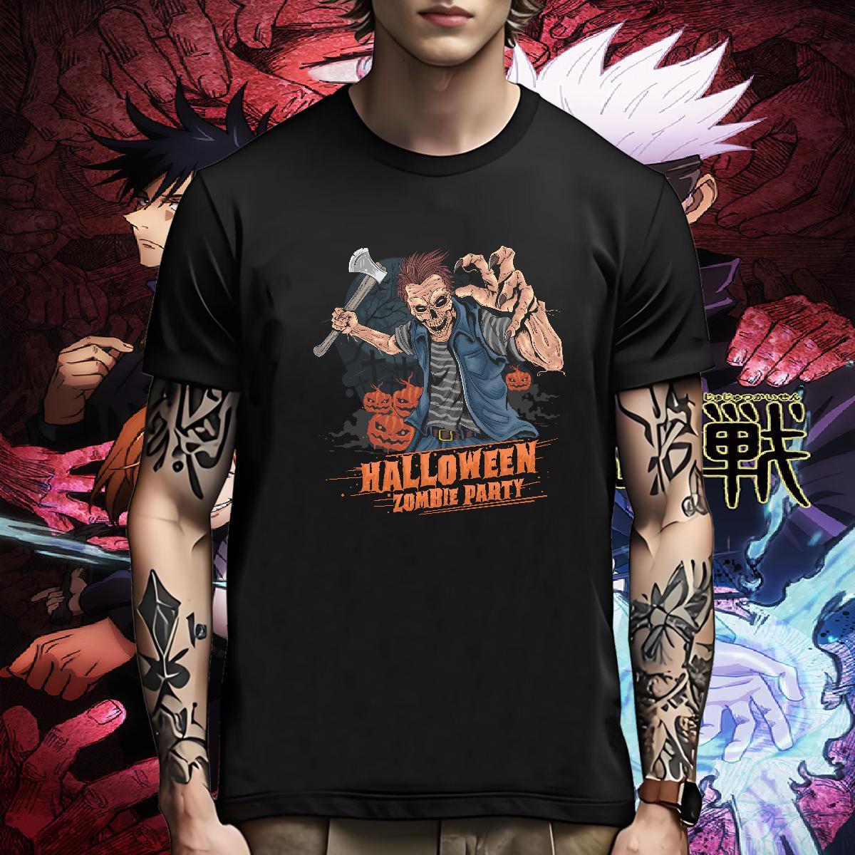Cool Design T-Shirts for Men zombie Pure Cotton Sports Casual Custom Print Oversized 100% Cotton 230g Men Tees New Tshirts