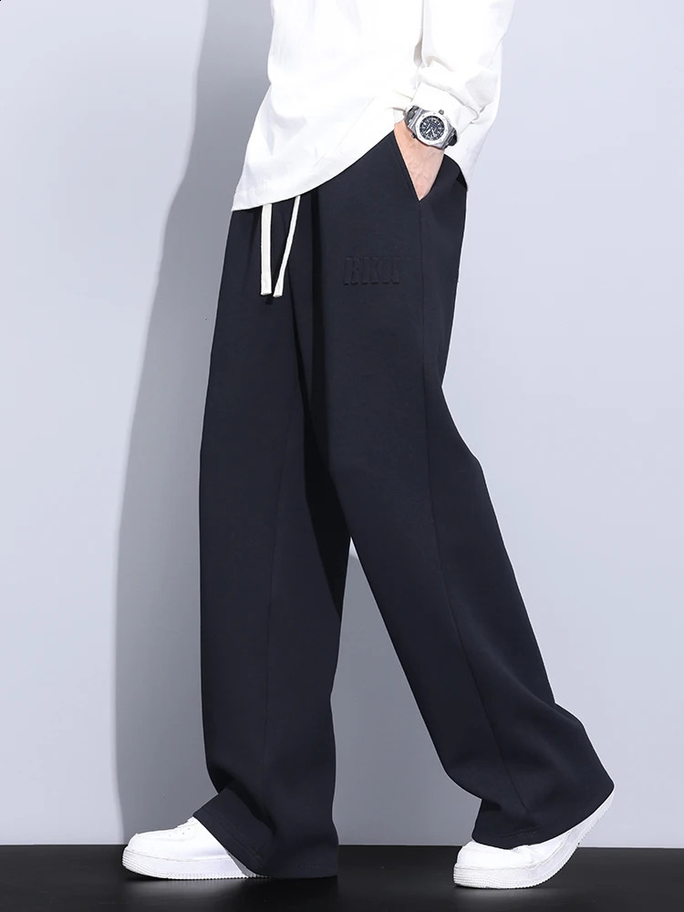 Big Size Mens Sweatpants 8XL 7XL 6XL Sportswear String Banding Wide Leg Baggy Pants Male Cotton Casual Straight Track Trousers 240820