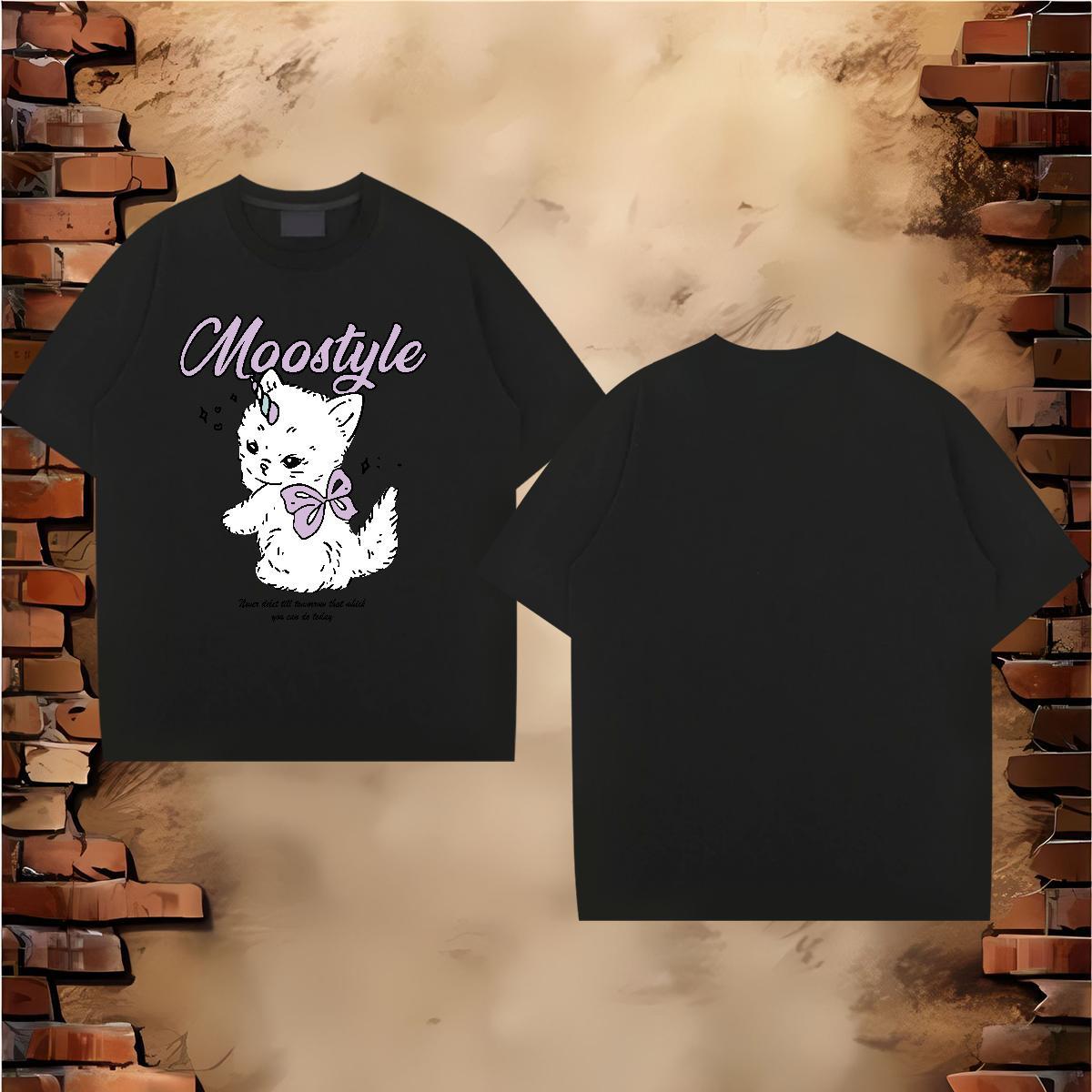 2024 Summer Men Clothes T-Shirt cute Spring Summer 230g Cotton Tees Shirts Breathable Crew Neck TOP Quality T Shirts Men DIY