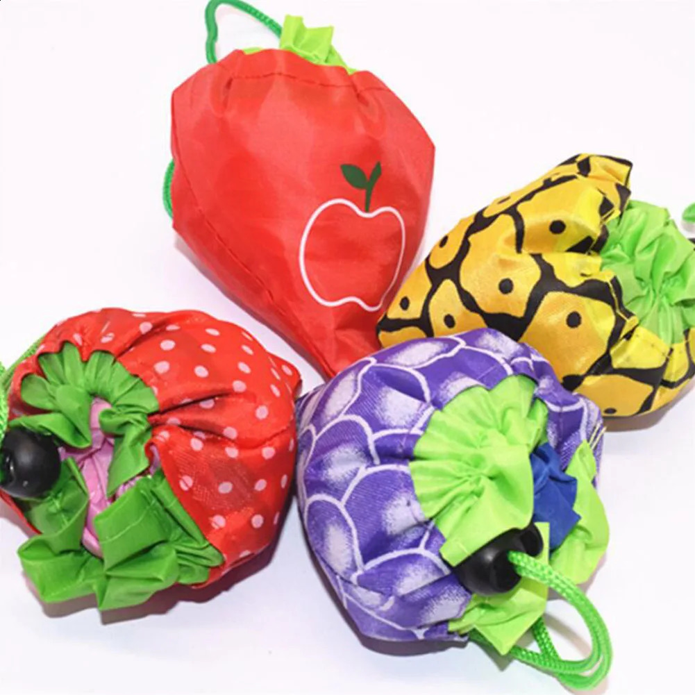 Eco Friendly Foldable Fruit Shopping Bag Reusable Shoulder Women Portable Grocery Bags Storage Tote Home Organizer 240819