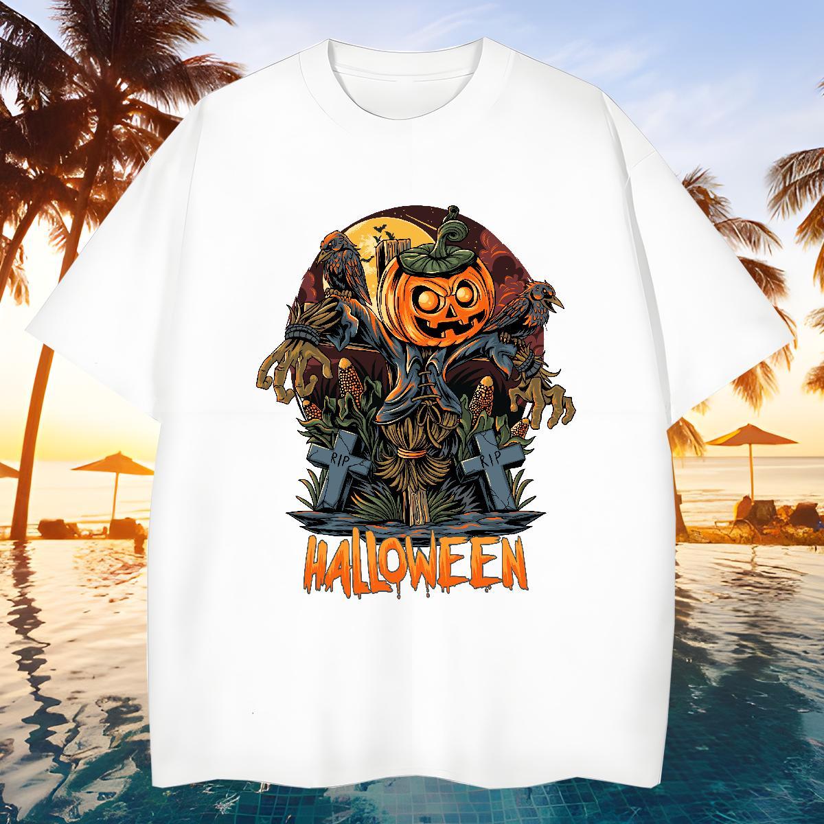 Cool T-Shirts halloween Breathable Home Outdoor Black White 230g Pure Cotton Men Clothes T-Shirt Designer Wear
