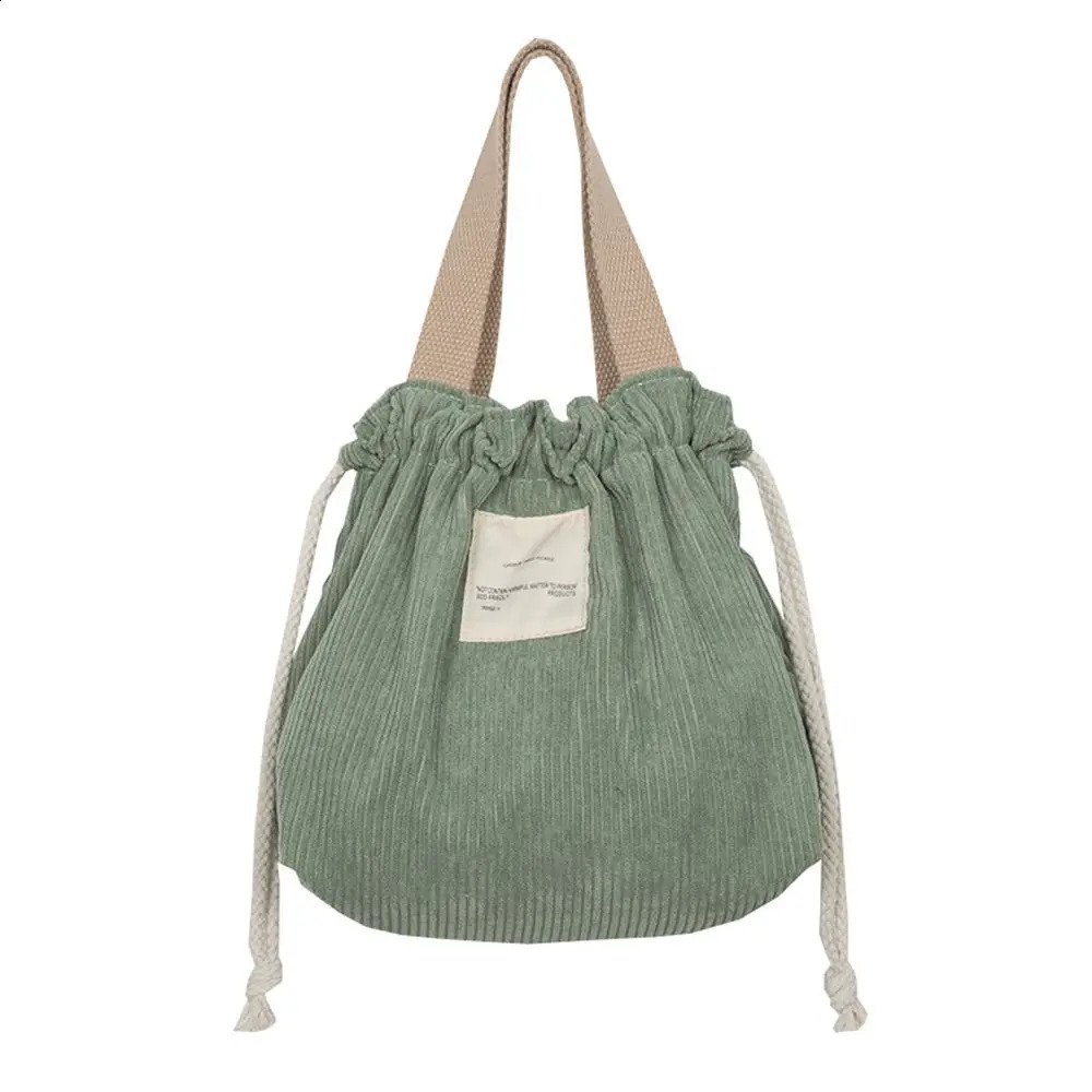 Easy Dinner Container Canvas Thermal Corduroy Canvas Travel Necessary Drawstring Picnic Tote Small Handbag Lunch Box Lunch Bag 240819