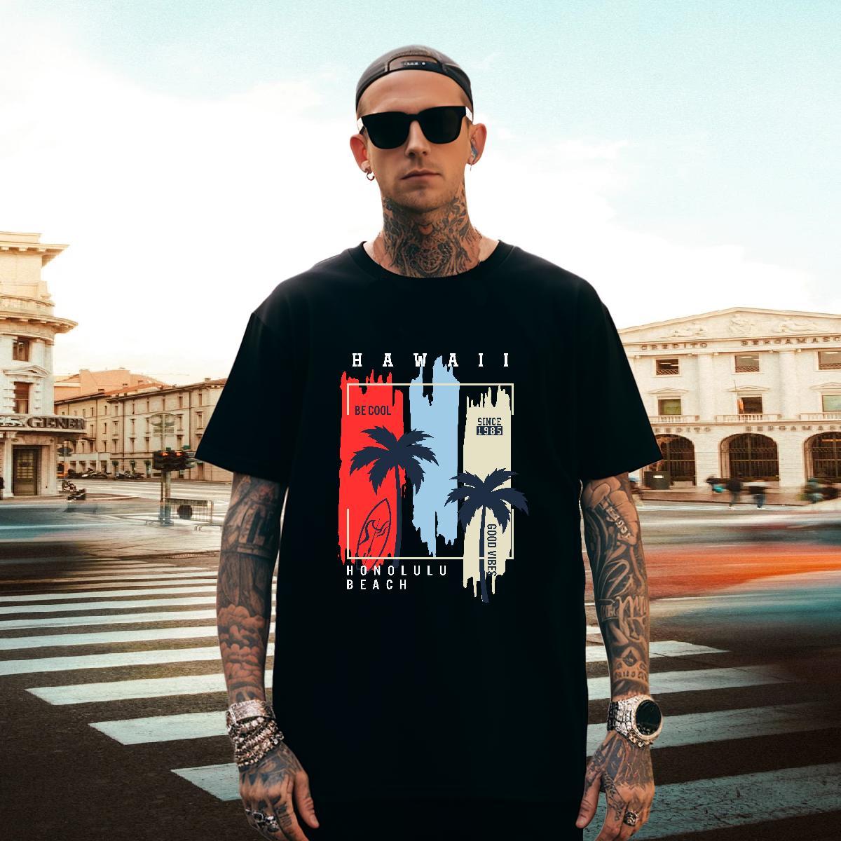 TOP Quality Men Tshirts Casual Daily Wear 230g 100% Cotton Anime O-Neck Short Sleeve stakeboarding Men T Shirts Fashion Designer Tee Shirt
