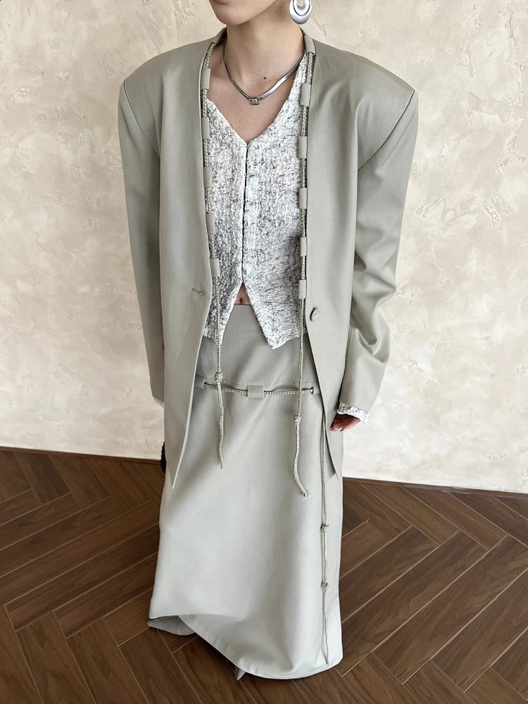 Womens Vneck long sleeved office womens loose jacket spring item 26D8744 240819