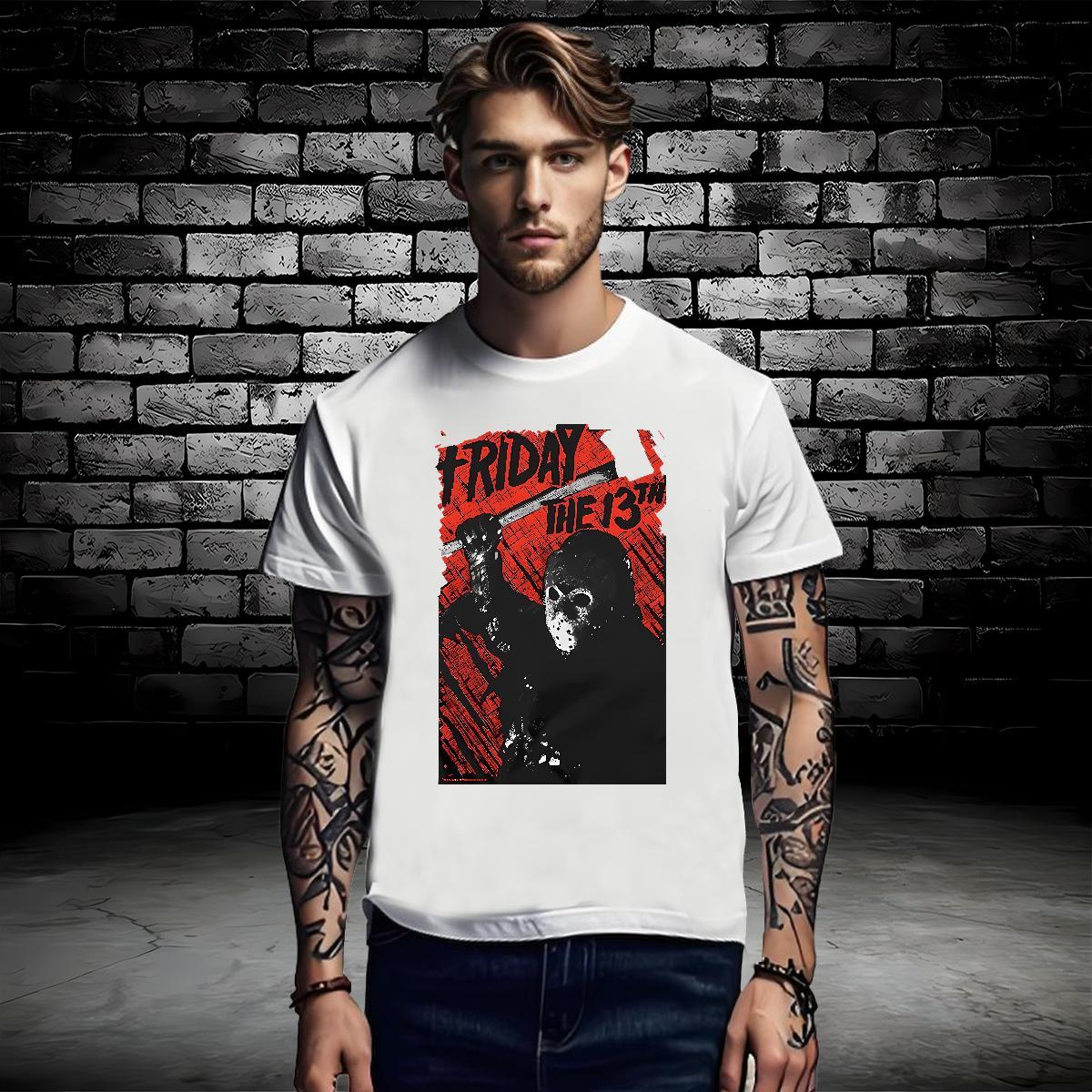 Mens T Shirts 230g Cotton scary Street wear Hip Hop Breathable Short Sleeve Custom Print Plus Size Tshirts 2024 New Cool Tee Shirt