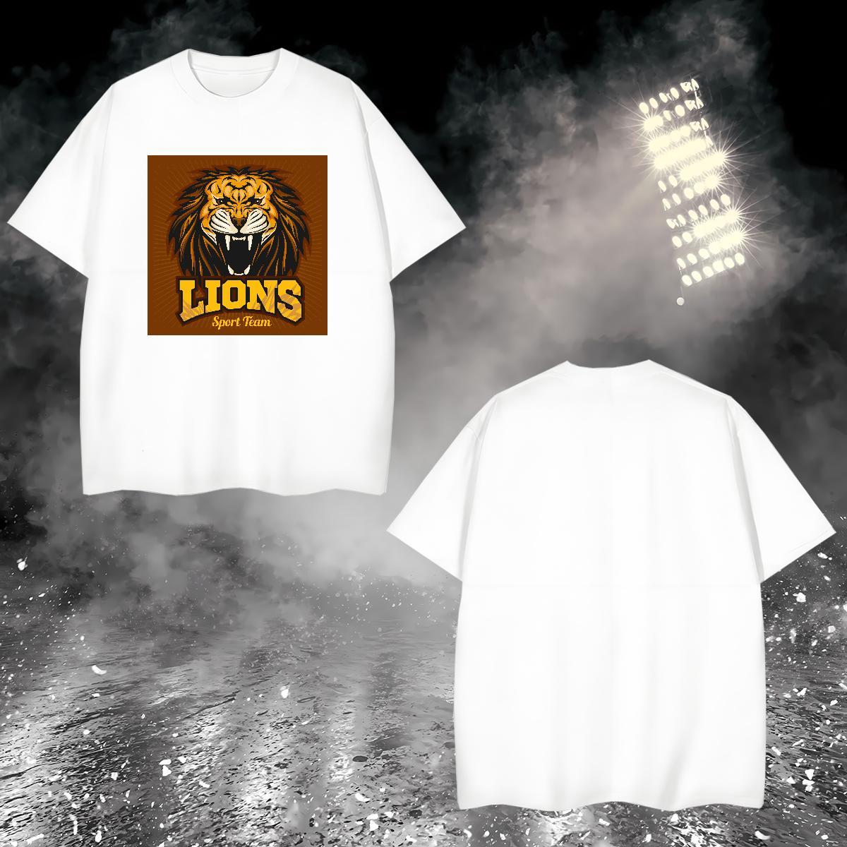Comfortable Man T Shirts lion Crew Neck Hip Hop Street Customized 230g Pure Cotton Men Tops Tees New Arrival Clothes