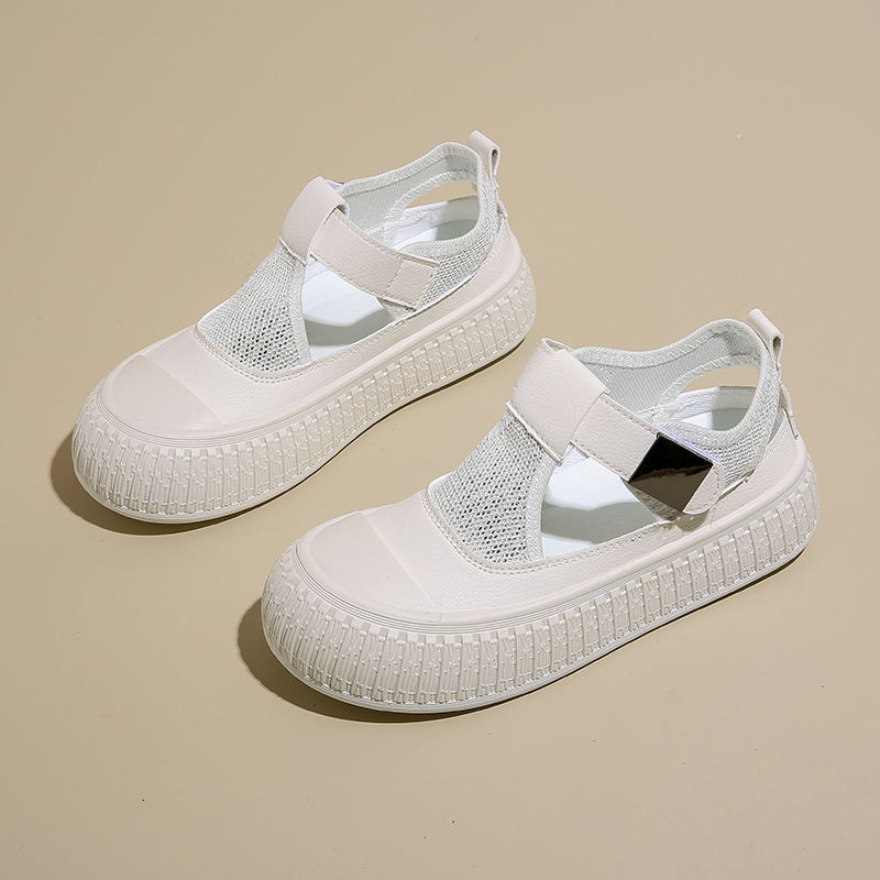 Ddmysports Summer New Ins Korean Edition Ollow White Shoes Women Thick Bottom Versatile Casual Sandals For Students RD OUTDOOR