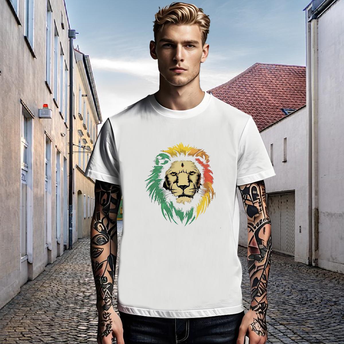 Factory Direct Couples T Shirts lion Anime Printing Street 230g 100% Cotton Wear Breathable Short Sleeve Loose T-Shirts for Men Cartoon Print