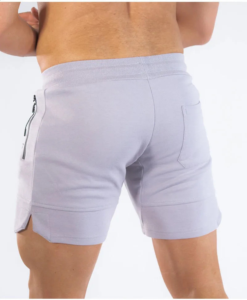 Sports Shorts Mens Beach Zipper Pocket Trouser Fitness Jogging Athletes Running Gym 240819