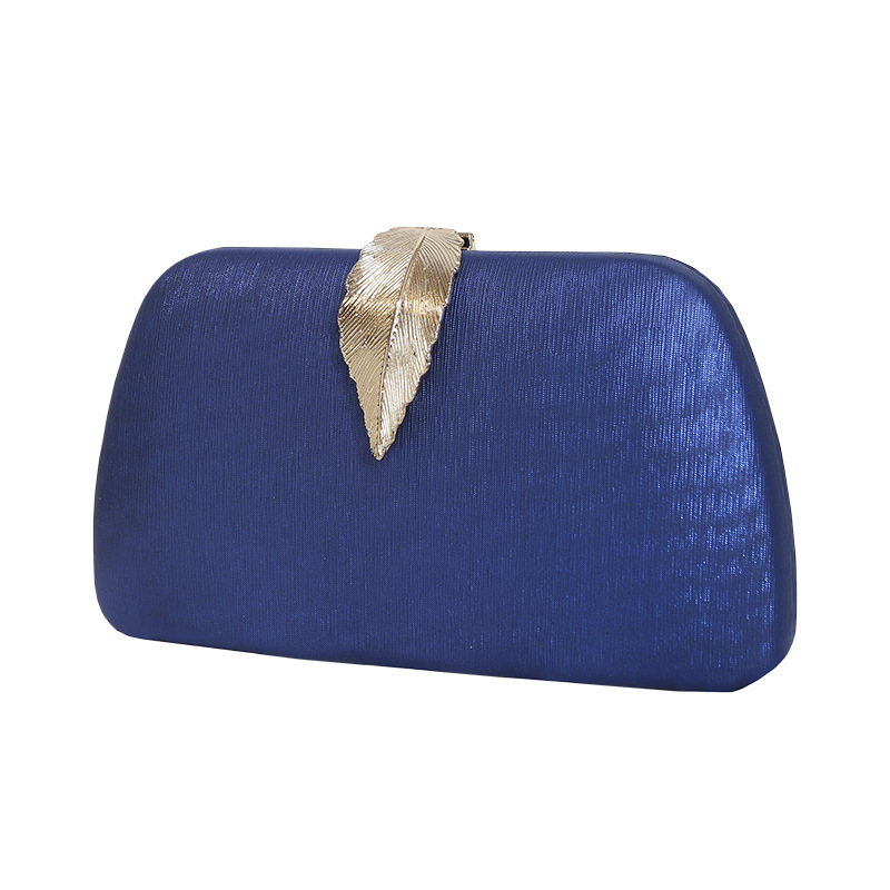 2024 New PU Metal Leaf Banquet Ladies Dress Handheld Chain Strap Crossbody Small Square Bag