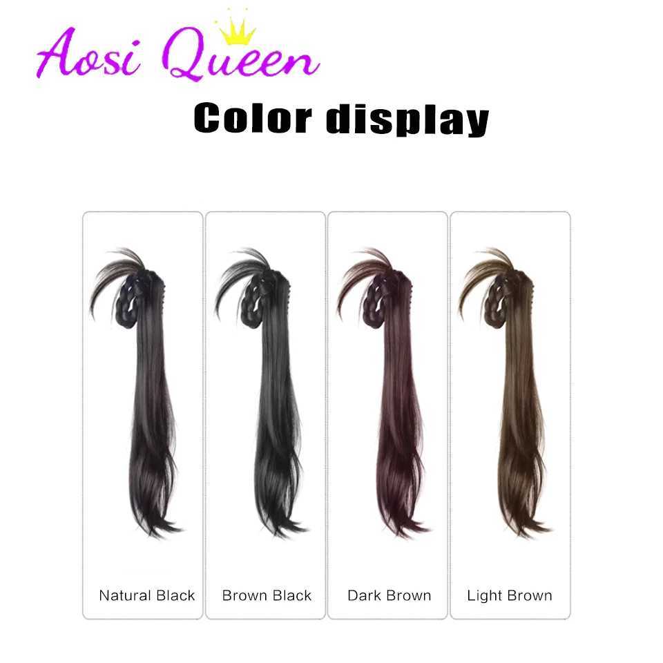 AOSI synthetic grab clip ponytail wig gentle Tthousand gold braid braided side ball head low ponytail wig ponytail W240817
