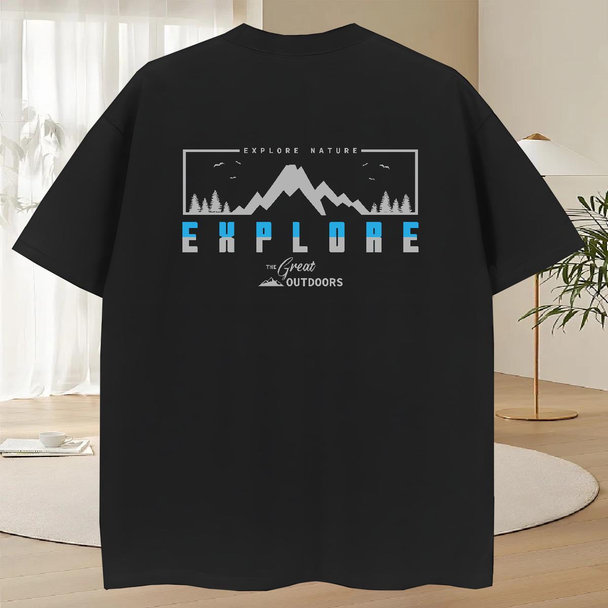 High Quality Men Tees Street Wear 230g Cotton Custom Cartoon Short Sleeve Soft mountains Man T Shirts 2024 Designer Top Tees