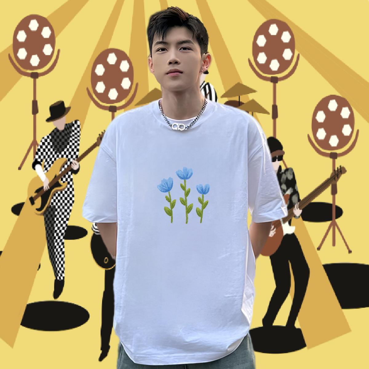 New Designer Mens Tshirts painting Street 100% Cotton 230g Tops Breathable Crew Neck Cool T-Shirts Floral Print