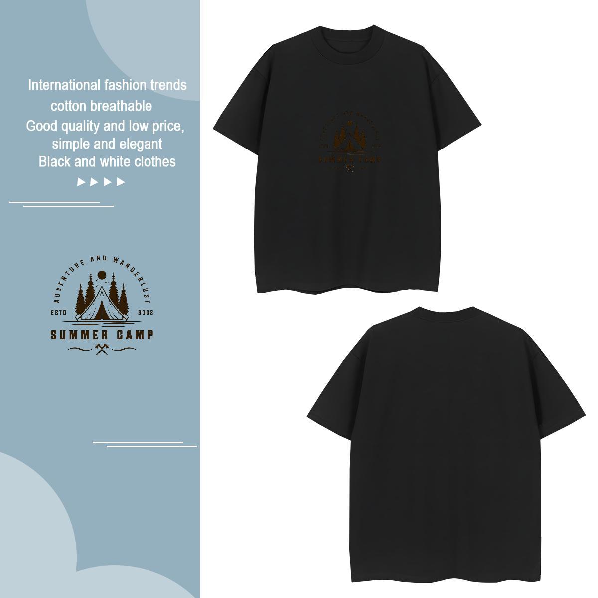 Free Shipping mountains 230g 100% Cotton Tshirts Street Wear Short Sleeve O-Neck T-Shirts for Men DIY Graphic Tops Shirt